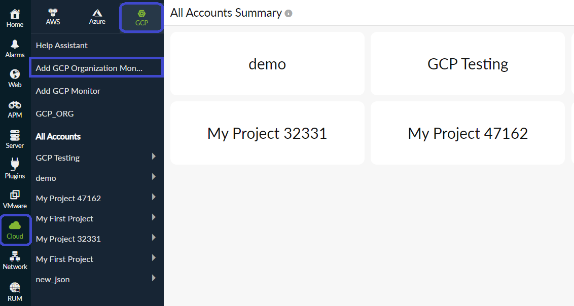 add-org-monitor 添加 Google Cloud 组织监视器