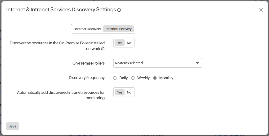 Discover Intranet Settings 内网发现设置