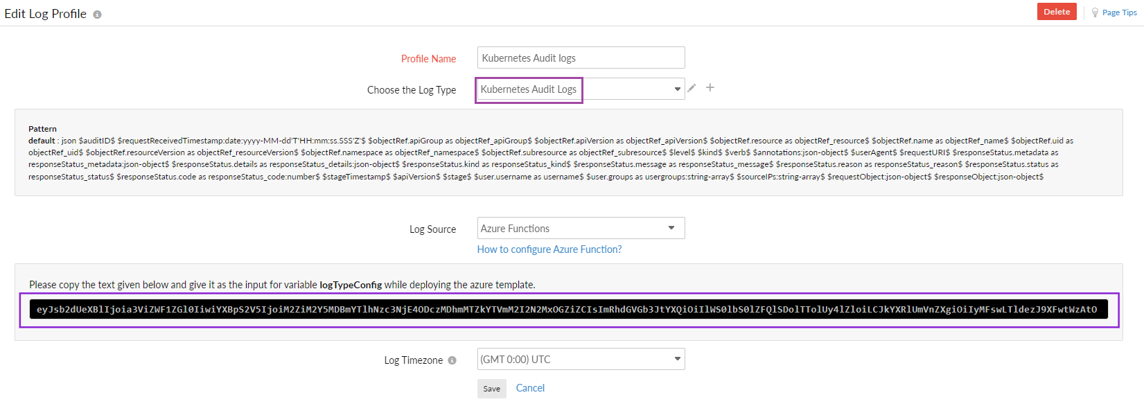 aks-logtypeconfig 日志类型配置