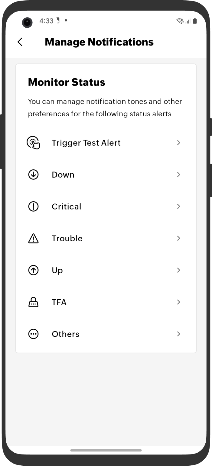 Manage Notifications 管理通知