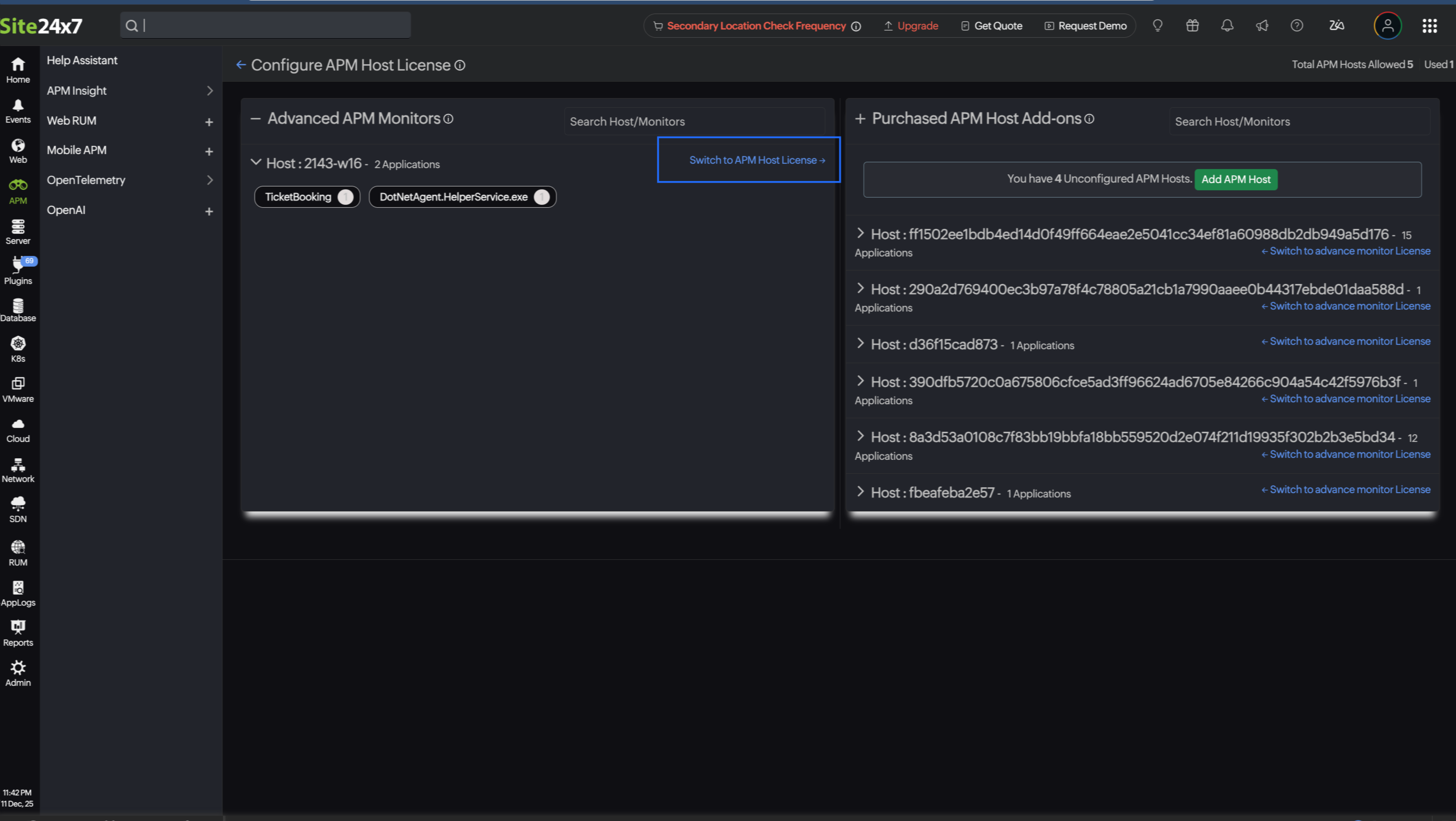 APM Host License Configuration APM 主机许可证配置