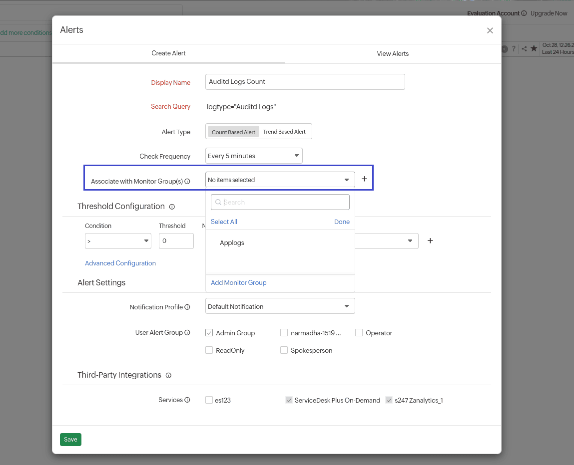 applogs_alerts_monitor_group AppLogs 告警监视器组权限
