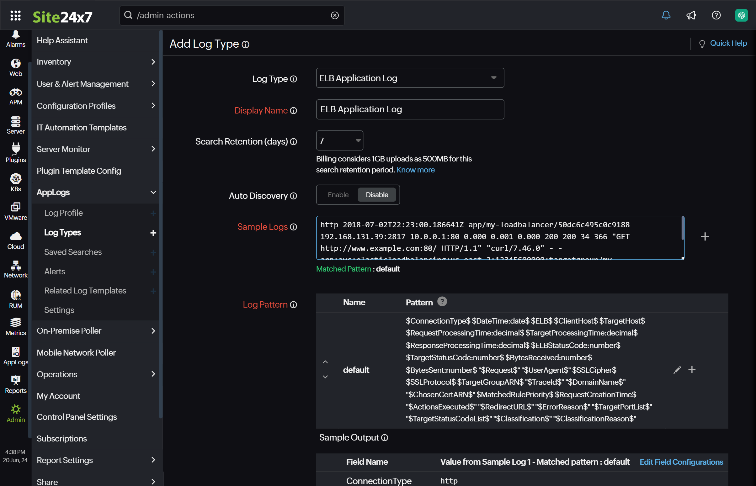 AWS 开箱即用日志类型