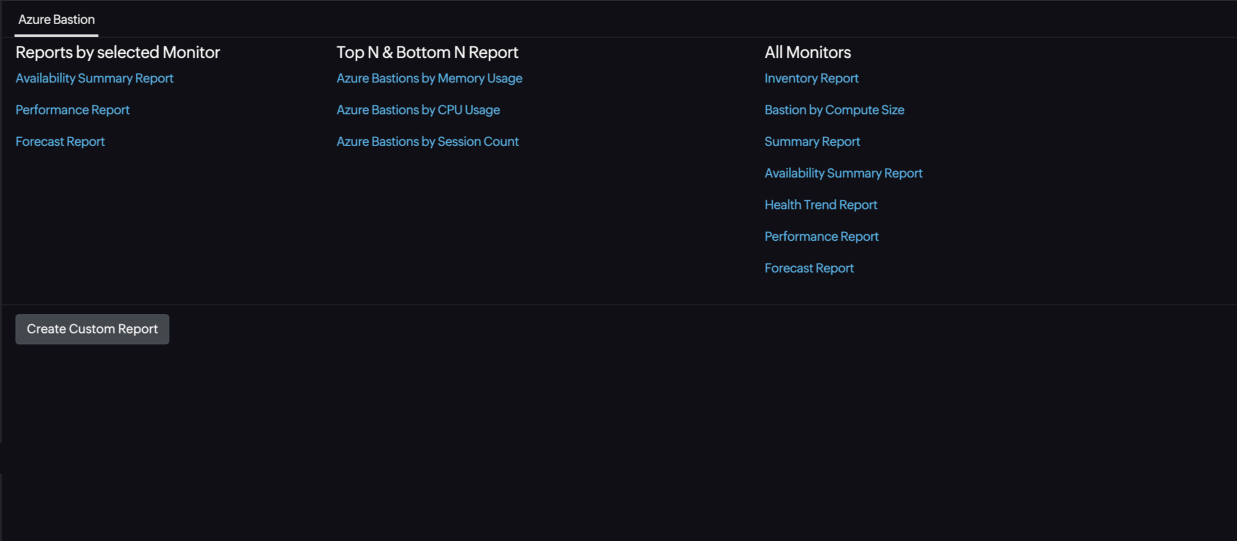 Bastion All Reports Bastion 全部报表