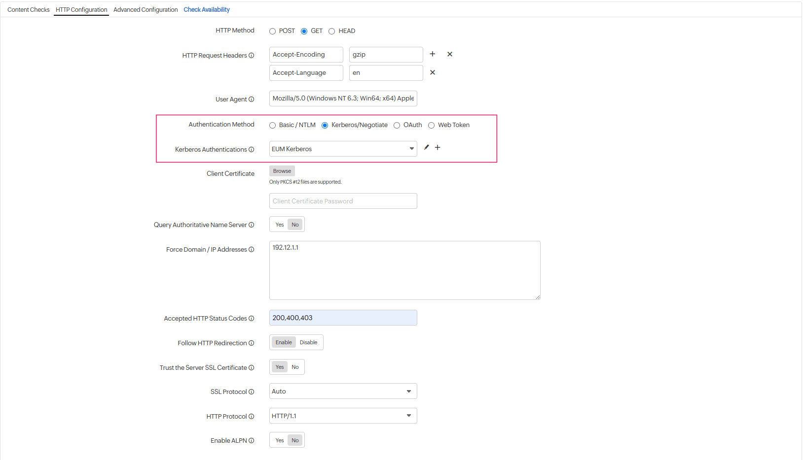 Http Configuration HTTP 配置