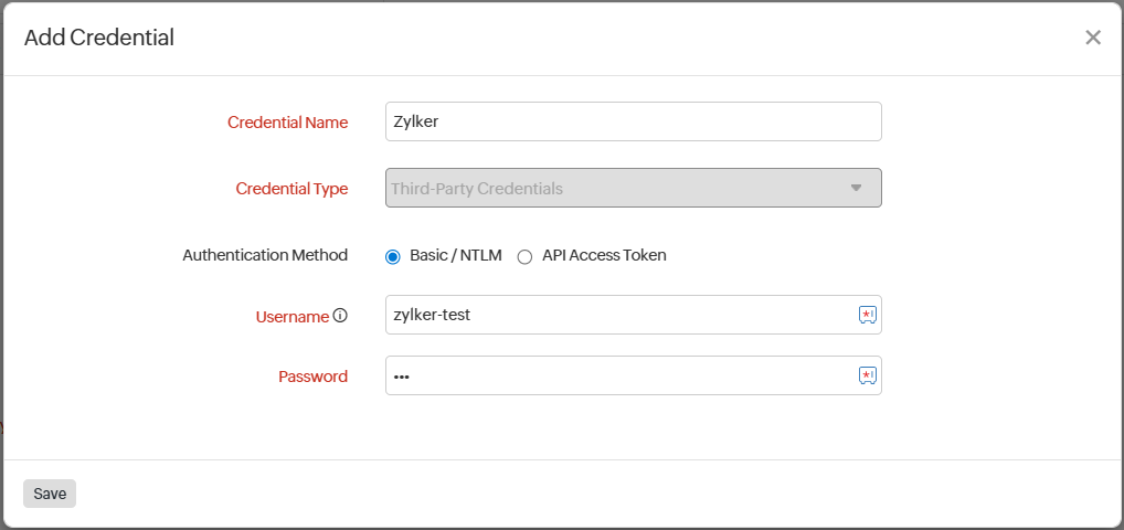 Credential Profile 凭证配置文件 - ServiceNow