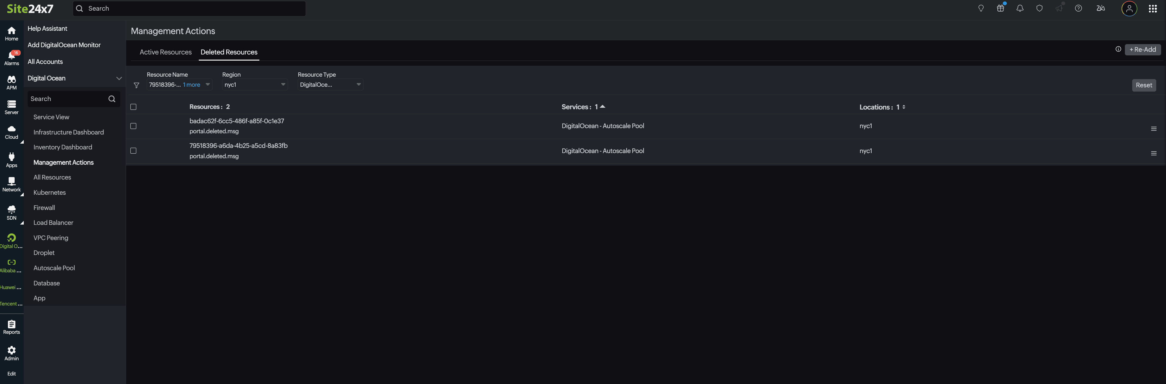 Deleted Resources 已删除资源