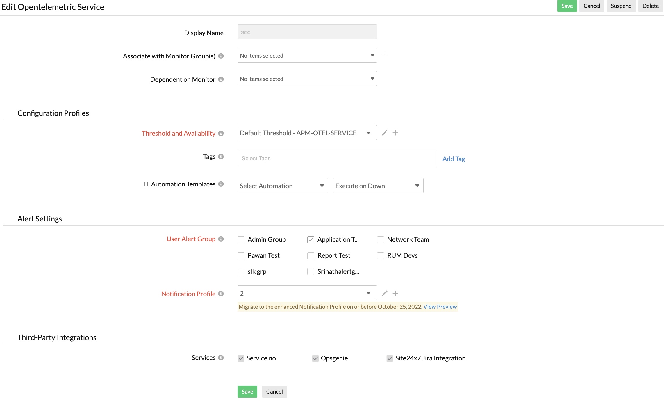edit-opentelemetric-service 编辑 OpenTelemetric 服务