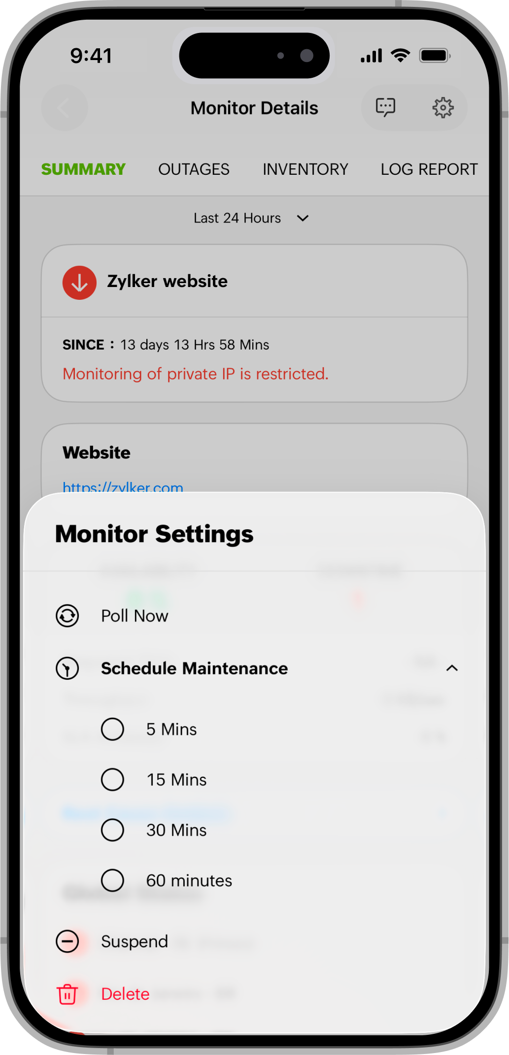 Monitor Settings iOS iOS 监视器设置