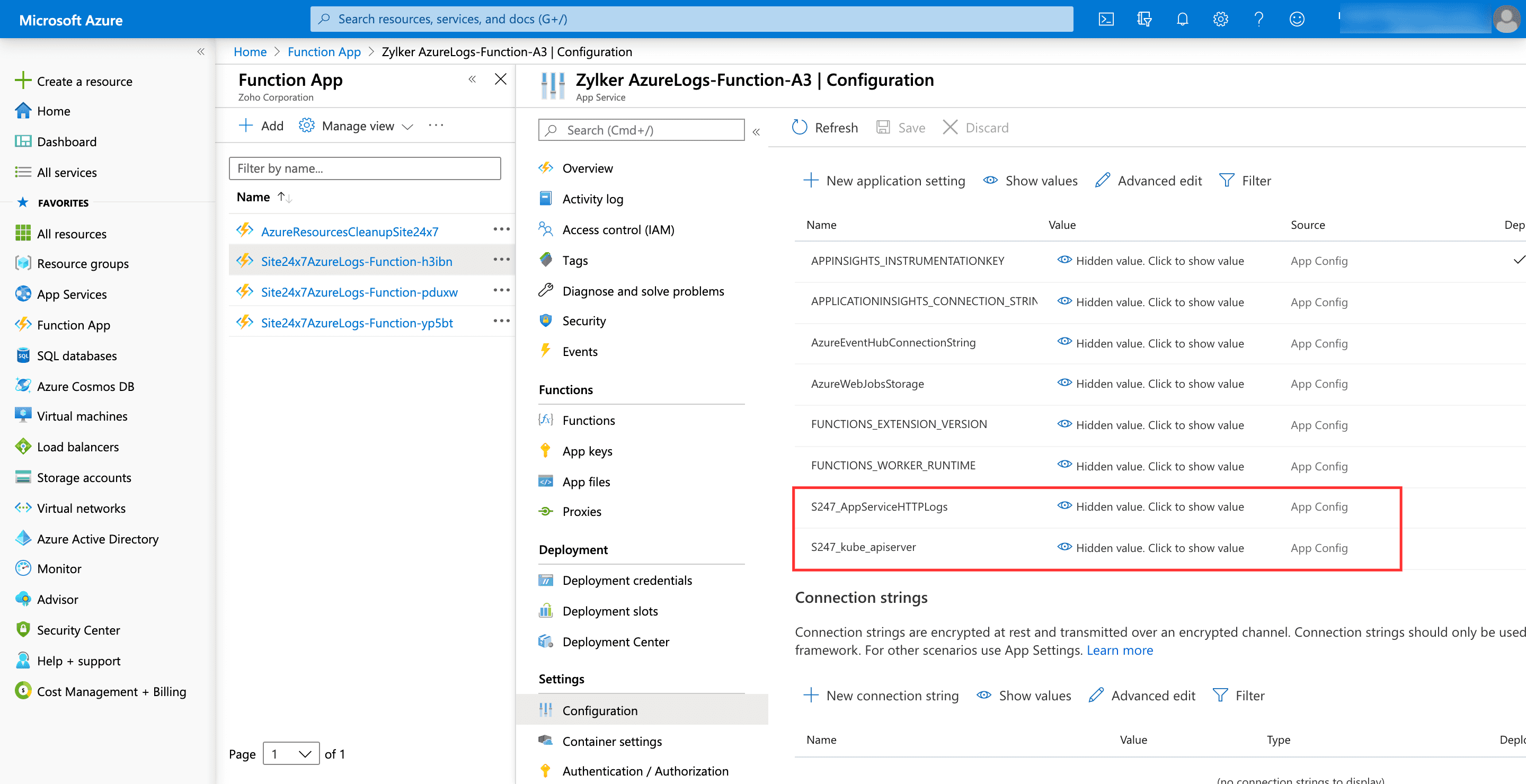 Azure Diagnostic Logs Online Help Site24x7