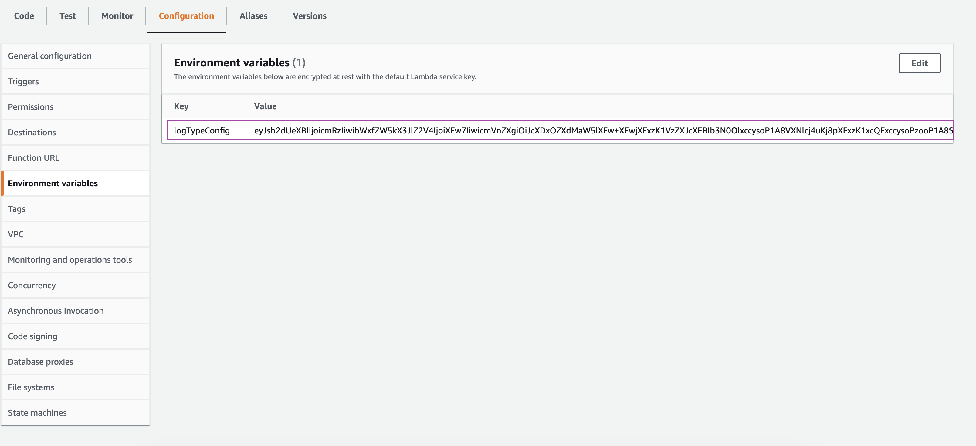 logtypeconfig Log type config key