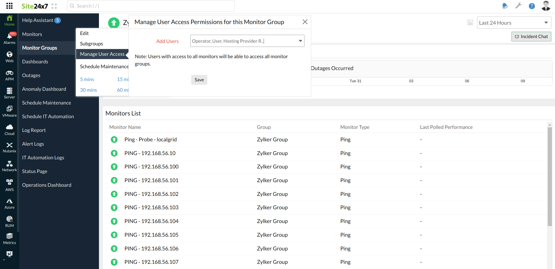 manage-monitor-group-users 在监视器组中关联或解除关联用户