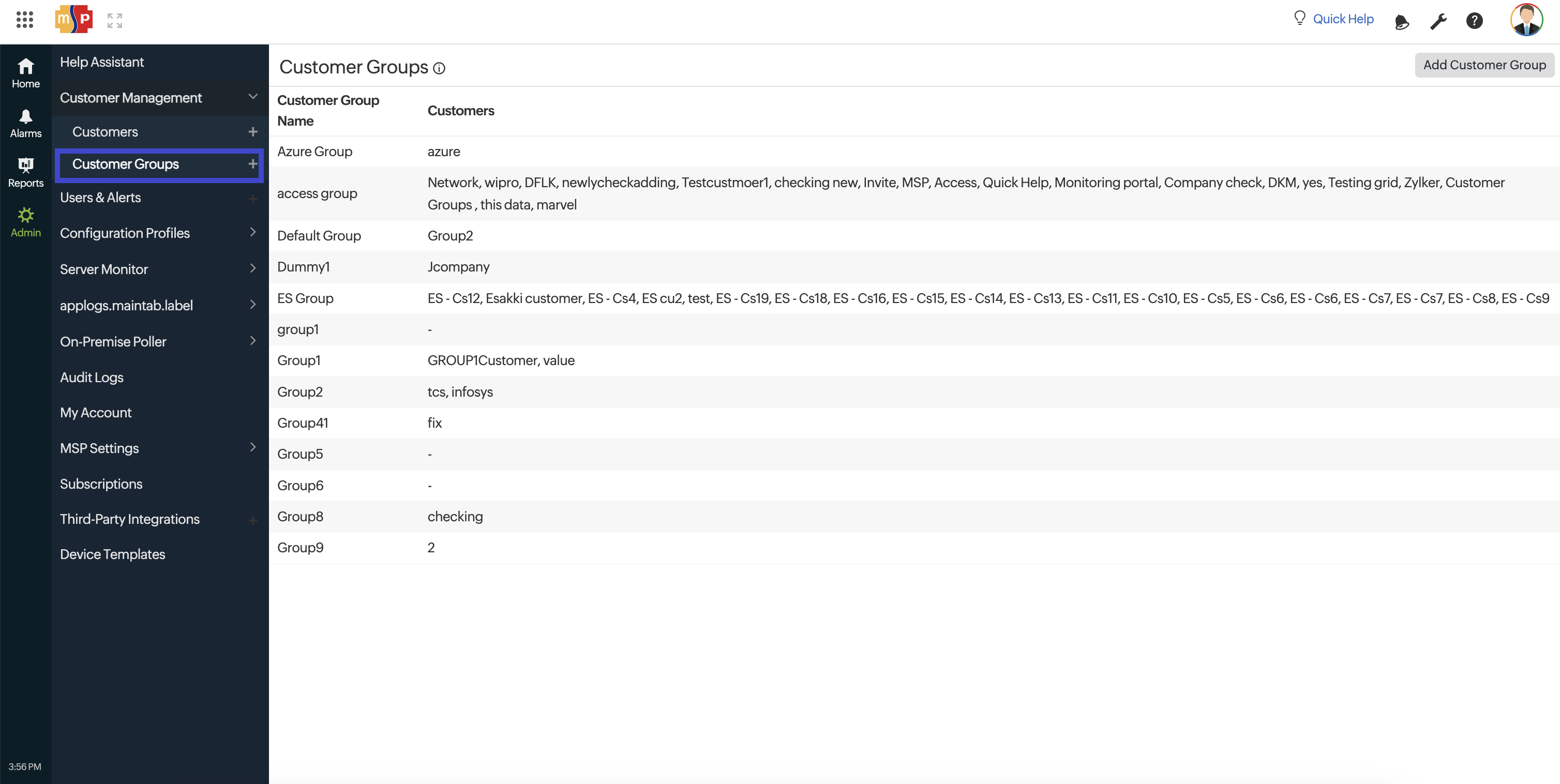 MSP Customer Group MSP 客户组