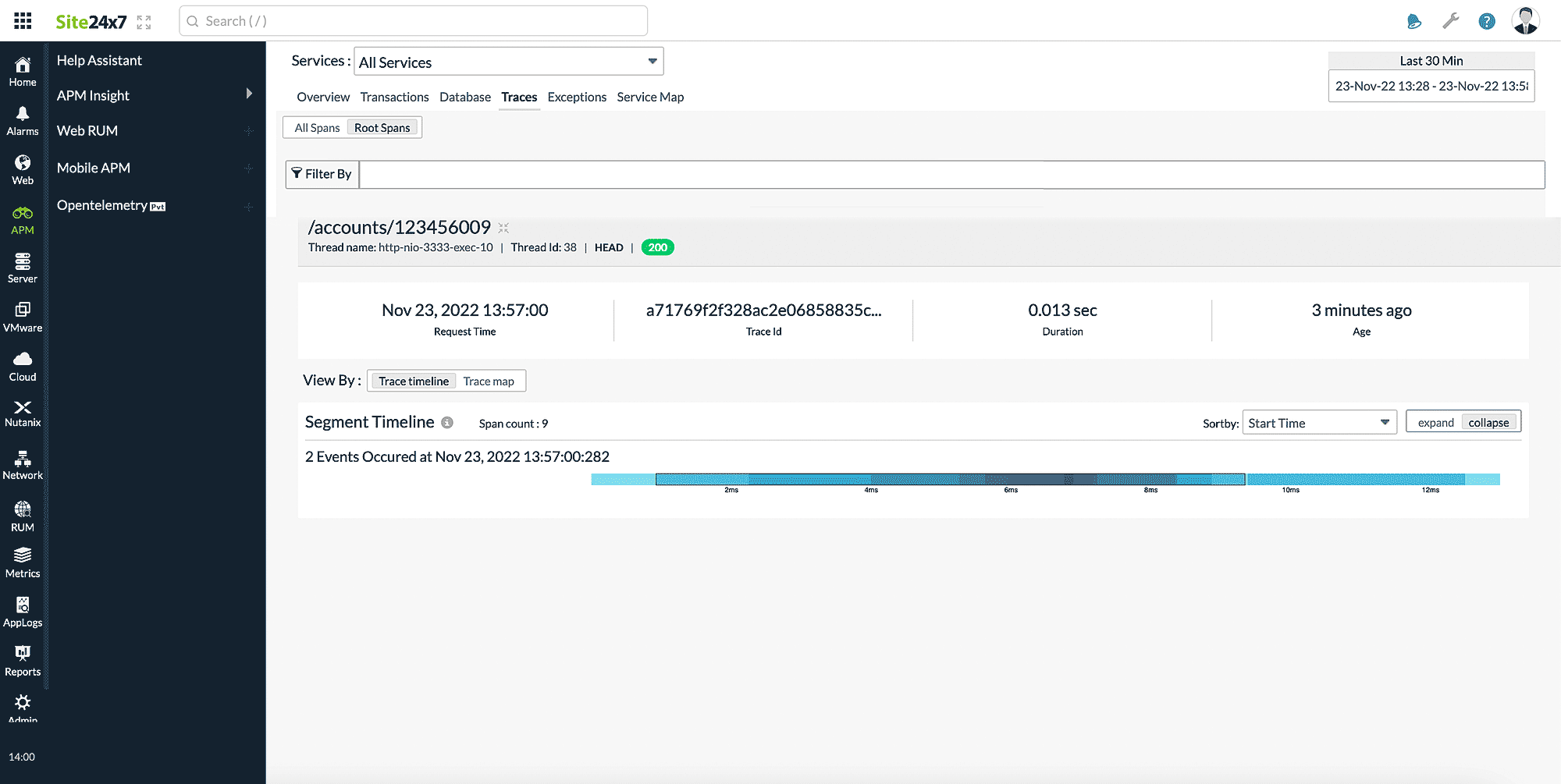 otel-traces-click-view OpenTelemetry 追踪选项卡的点击视图