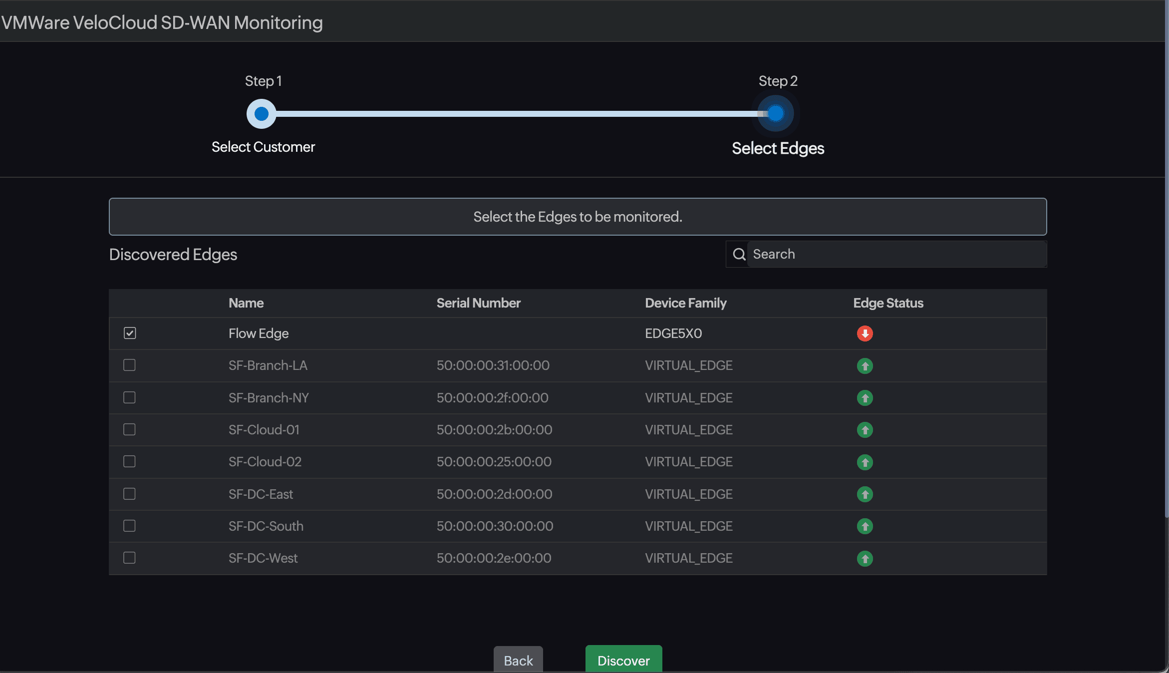 选择 VMware SD-WAN 边缘设备