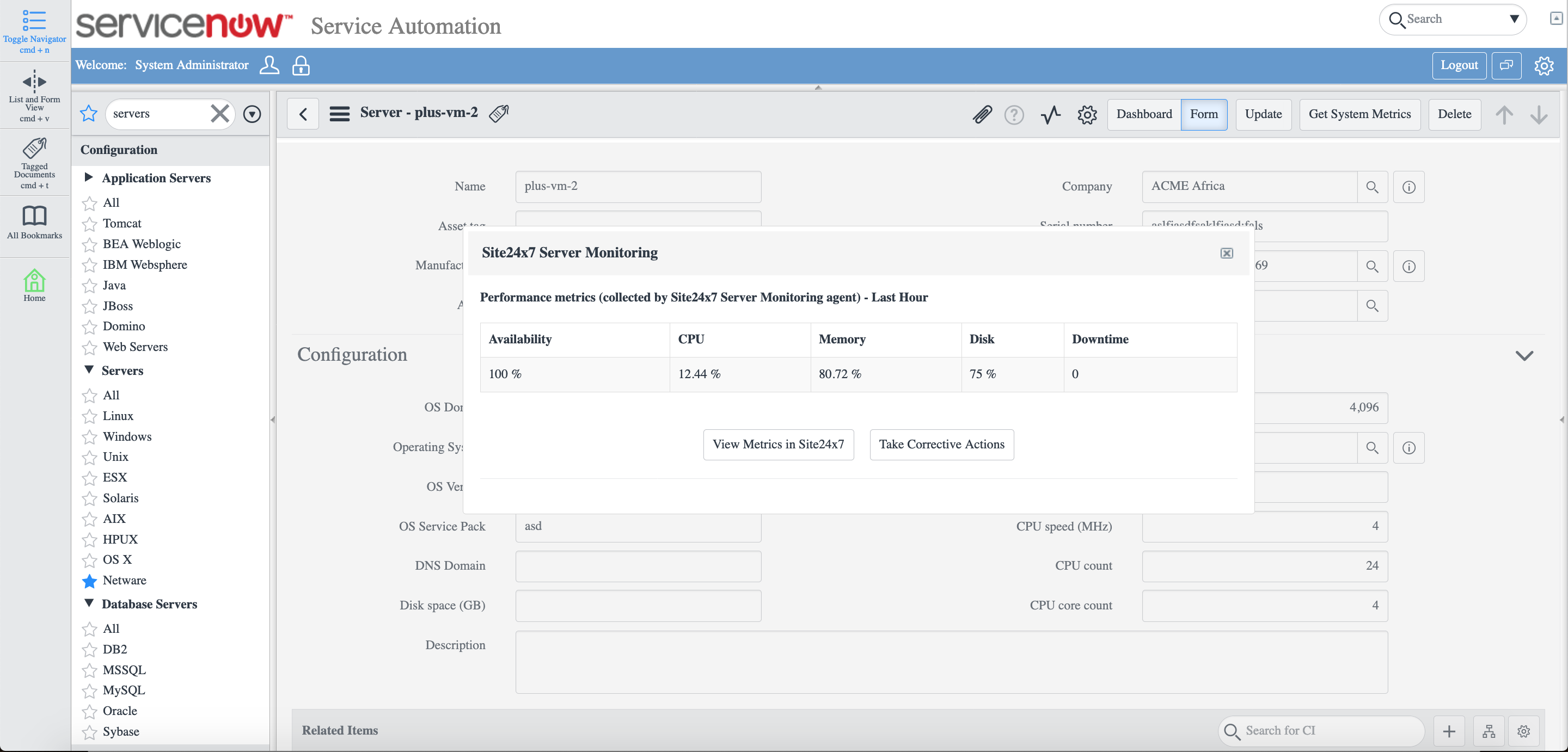 servicenow-metrics-page ServiceNow 指标
