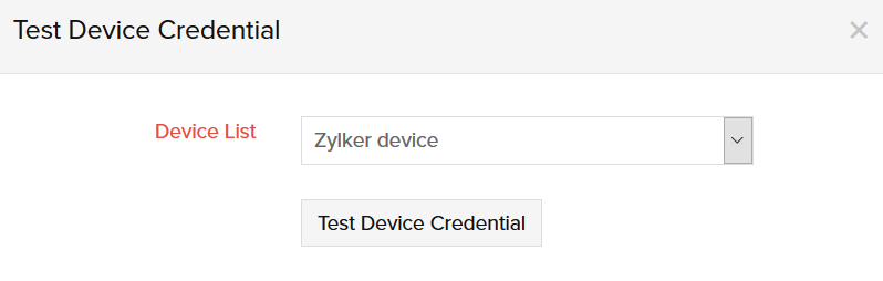 Test device credential