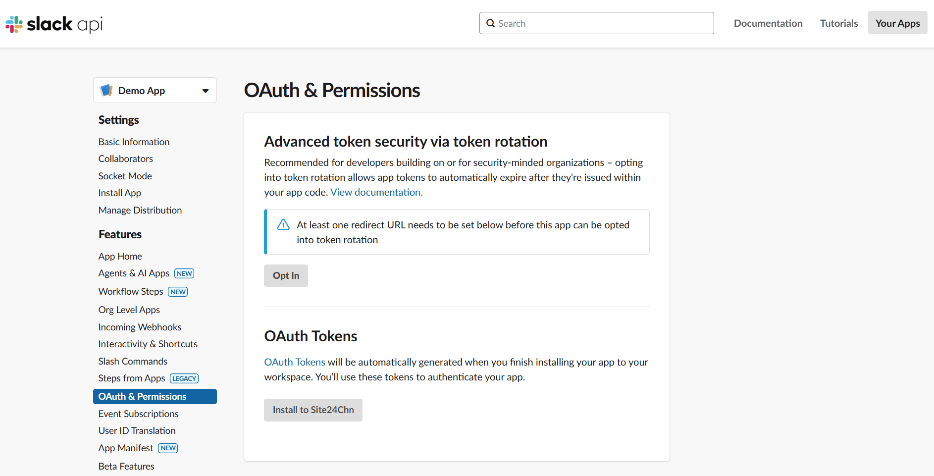 Slack OAuth 和权限 Slack OAuth 和权限