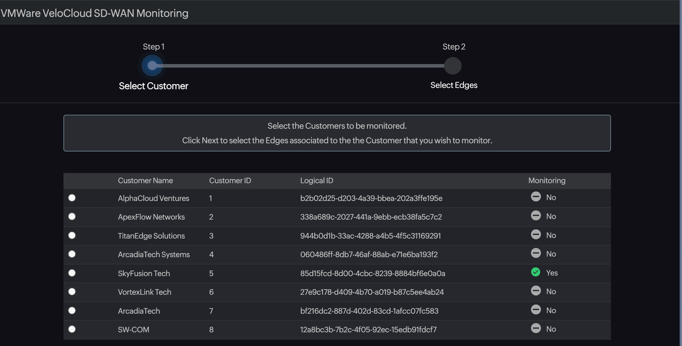 VMware SD-WAN 发现客户