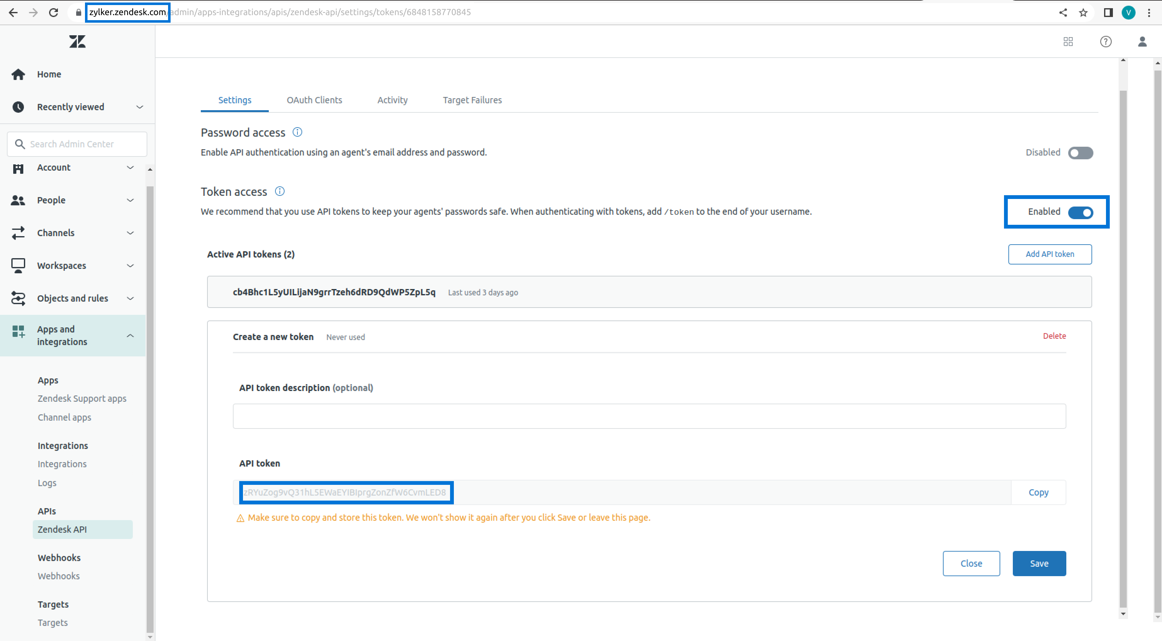 zendesk-api-token zendesk api token